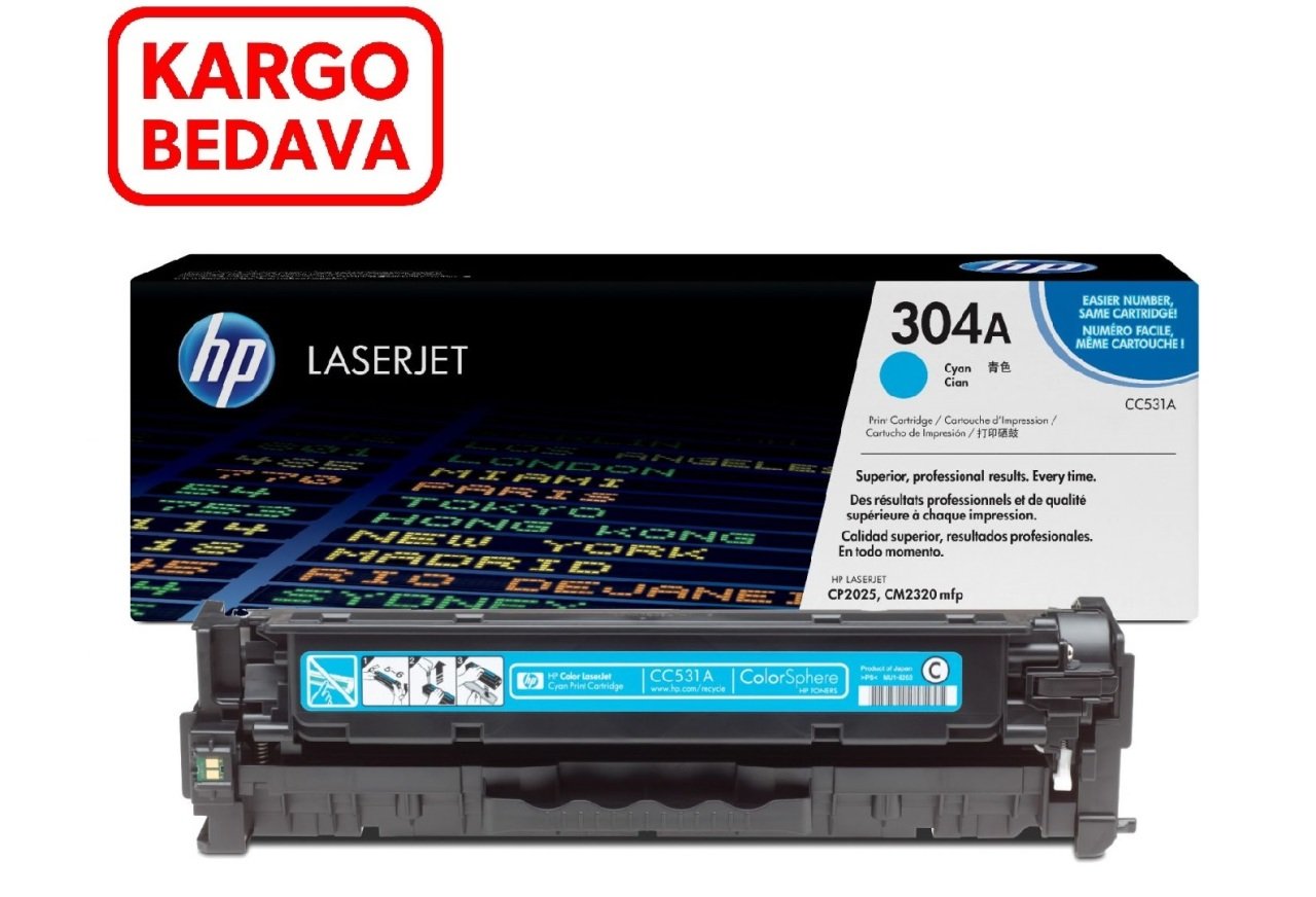 Hp Color Laserjet CP2025 Orjinal Mavi Toneri CC531A