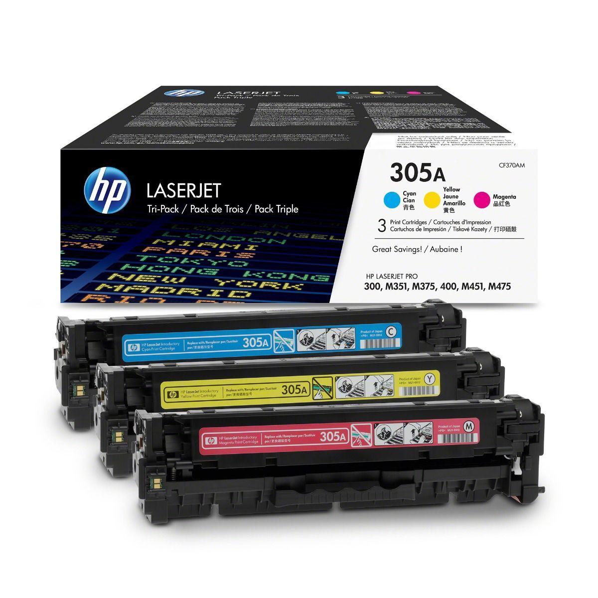 Hp 305A-CF370AM Orjinal Renkli Toner 3'lü Paket