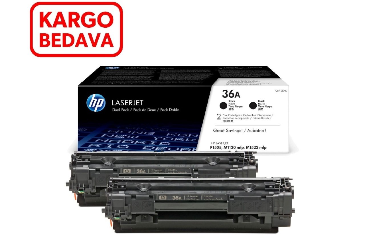 Hp 36A-CB436AD Orjinal Siyah Toner İkili Paket