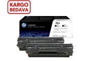 Hp 36A-CB436AD Orjinal Siyah Toner İkili Paket